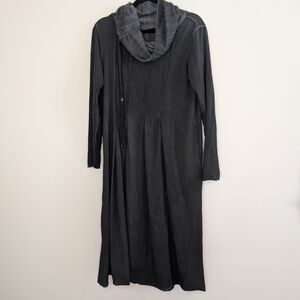 Luukaa Gray Cowl Neck Long Sleeve Sweater Dress